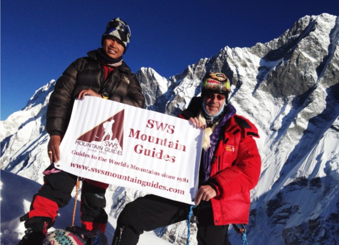 SWS Mountain Guides on snowy mountain 