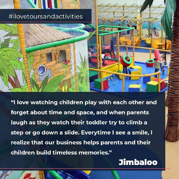 Indoor playground and jungle gym with quote