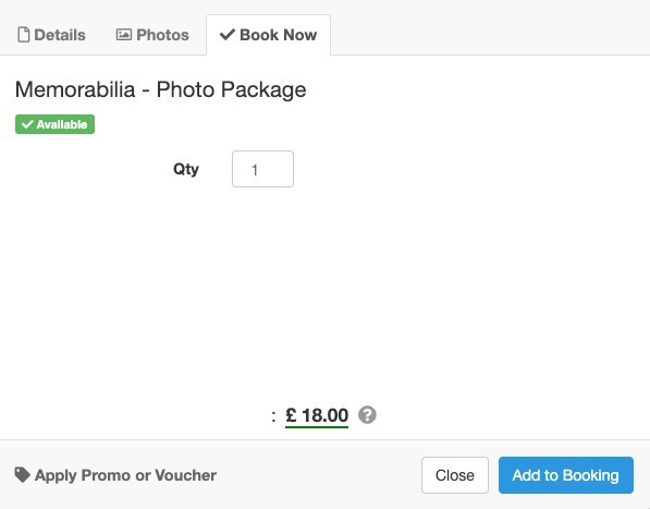 Screenshot of Checkfront's booking add-on option