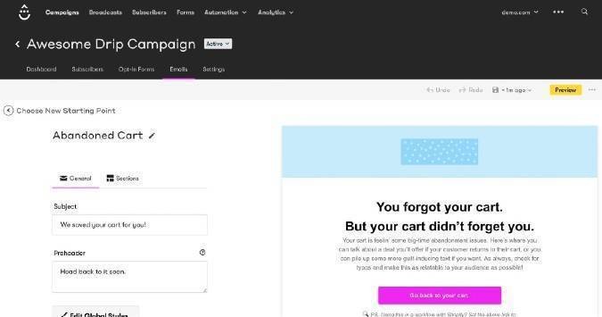 Drip for email campaigns
