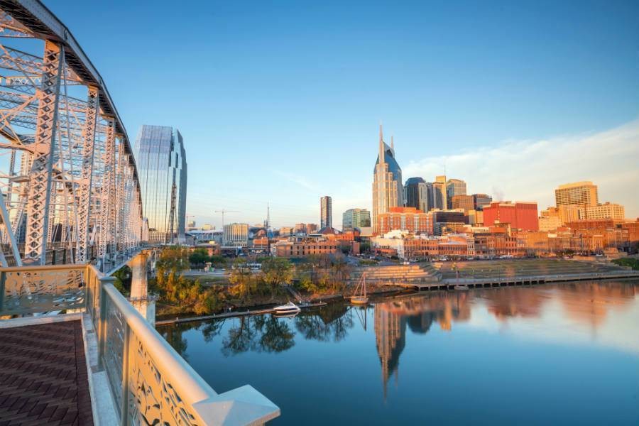View of Nashville from bridge
