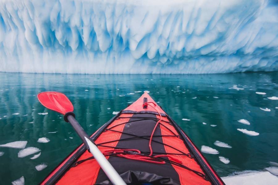 Kayaking in an ice cave