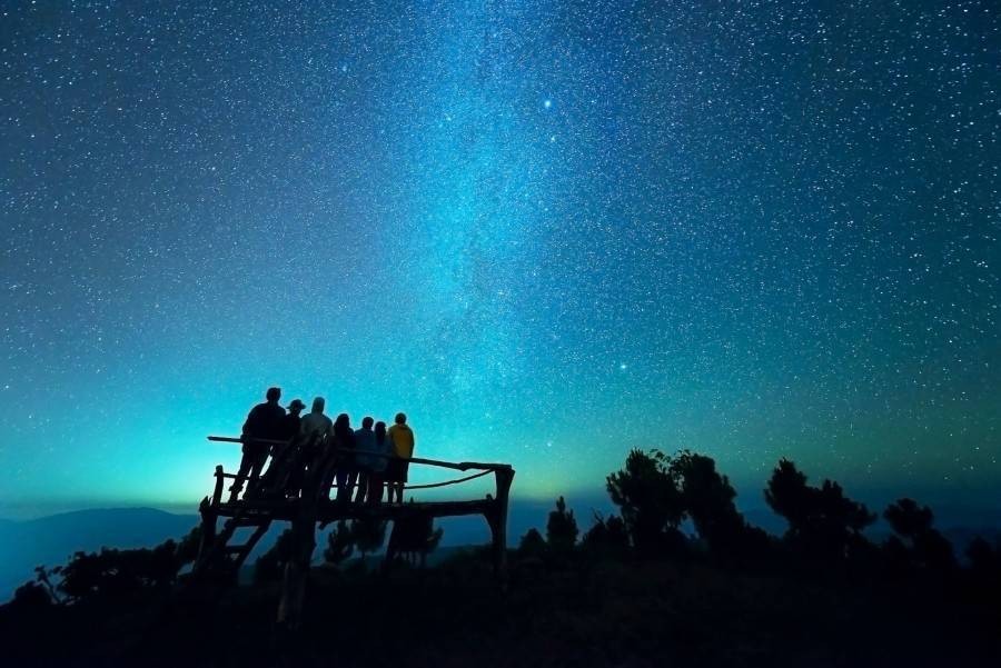 People under the milky way