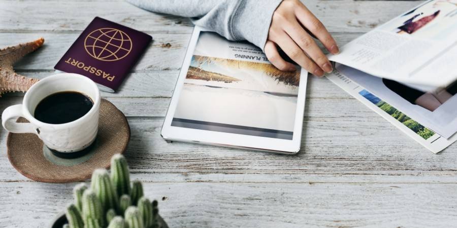 Planning travel using a tablet
