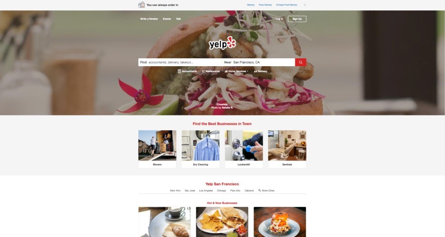 Yelp online business directory