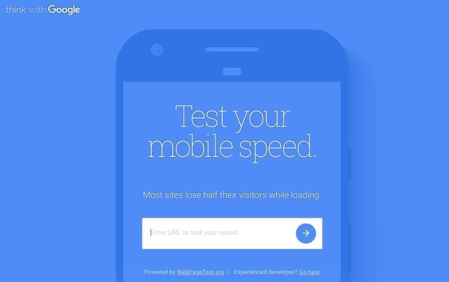Google Mobile page speed test.
