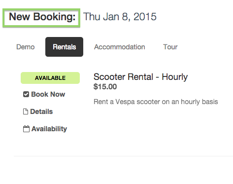 New booking copy on booking page