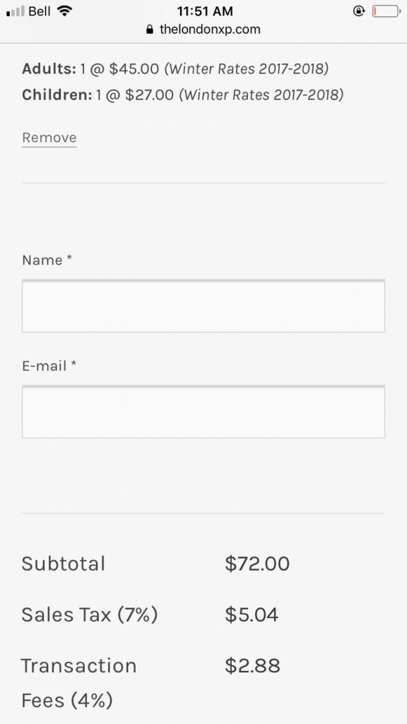 Mobile booking form