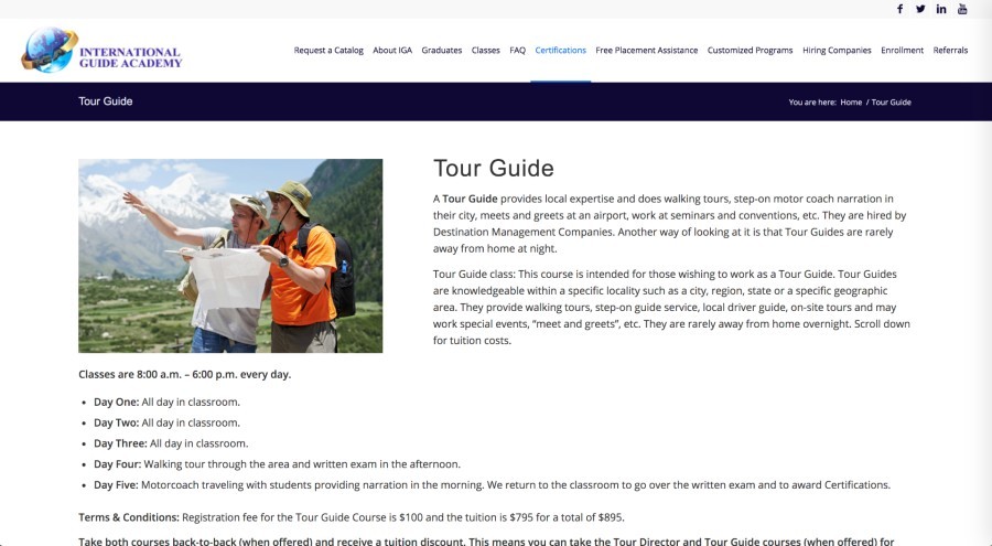 Tour Guide 7-day class by International Guide Academy