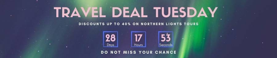 Example of Travel Deal Tuesday countdown banner for website