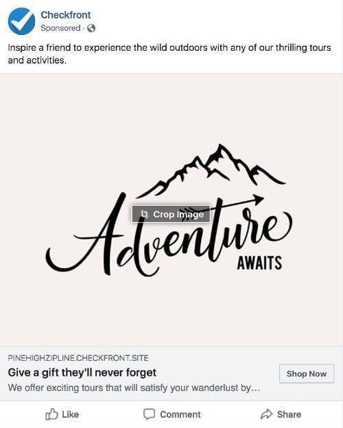 Example of Facebook ad targeting for Travel Deal Tuesday promotion