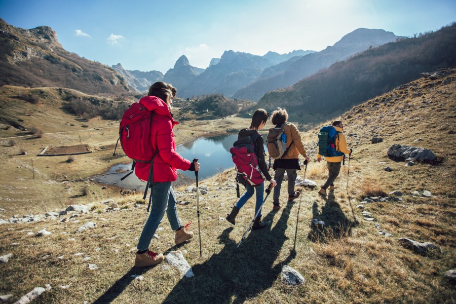 Group of people on hiking tour